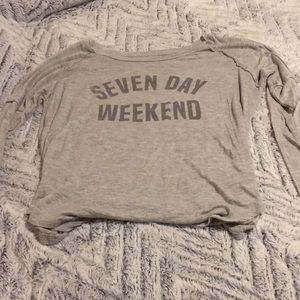 “Seven Day Weekend” grey shirt
